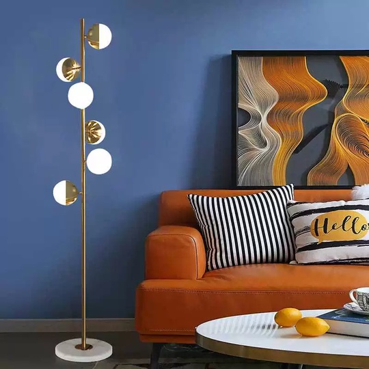 Торшер золото белый Luma, 32*164 см, LED, G9, мрамор металл, 15 Вт