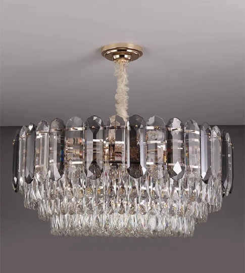 Люстра подвесная BERKE 80*35 дымчатый, стекло, металл, Е14.