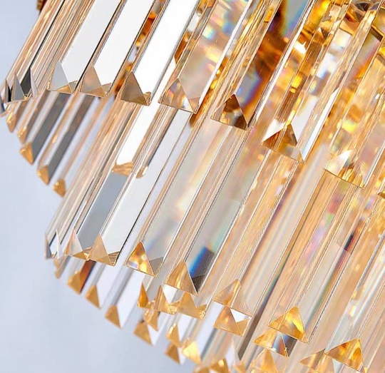 Люстра подвесная, золото, хрусталь, SHARYL 100*38, металл, E14.