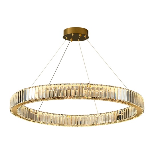 Люстра подвесная, золото, кристалл, CHIP 40*12 металл, E14.