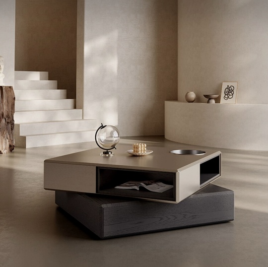 Дизайнерский журнальный стол Magic Cube, вращающийся, в современном стиле, 80х80х37 см.