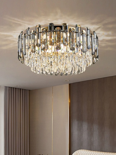 Потолочный светильник, медь, хрусталь, CUPID 60*28 металл, Е14.