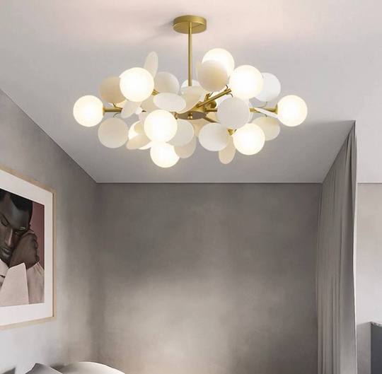 Люстра подвесная, золотисто-песочный, ПММА, CHUCK 95*30, металл, G9