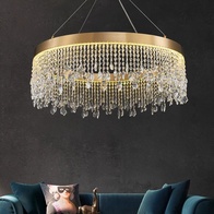 Люстра подвесная FATMA 40*30 бронза, хрусталь, металл, LED.
