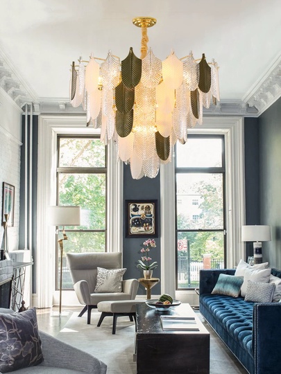 Люстра подвесная, медь, стекло, GUNCICEK 50*40, металл, Е14.