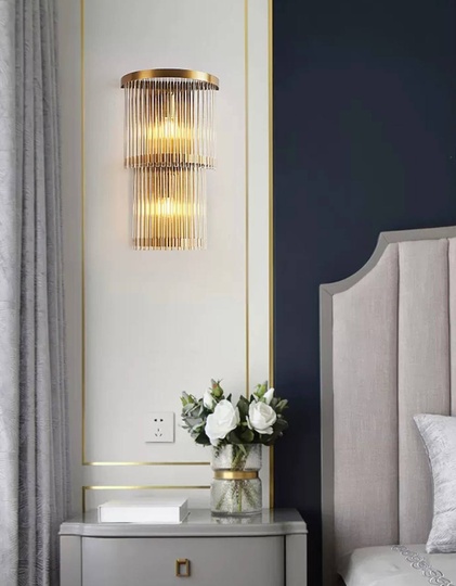 Настенный светильник JIMMY, бра 25*43, золотой, металл, Е14.