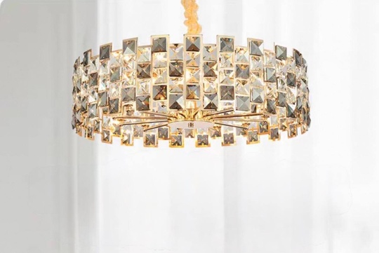 Люстра подвесная, золото, хрусталь, SKY 50*22 металл, E14.