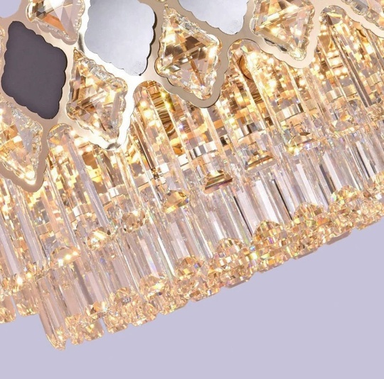 Люстра подвесная AKEL 60*28 золото, стекло, металл, Е14.