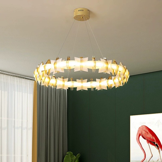 Светильник подвесной медный Elymbriah, металл, трос 100 см, 80*13 см,  LED