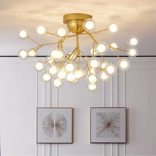 Люстра золотая Elomtra, металл, стекло 59*33 см, G4