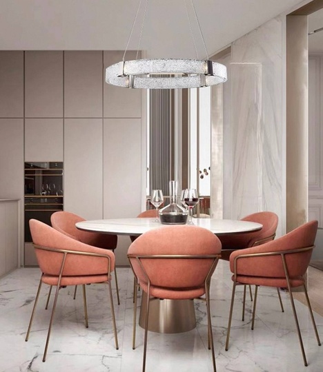 Люстра подвесная, черный, стекло, CHAIM BLACK 40*10, металл, LED