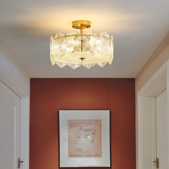 Люстра подвесная, медный, стекло, BEAR 50*18 металл, E14.