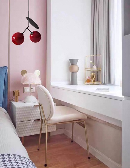 Светильник бордовый Alviora, металл, стекло 52*48 см, Е27