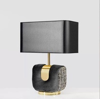 Настольная лампа BAG 36*58, черный, металл, ткань