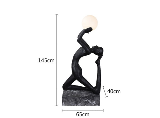 Напольный светильник черный. Торшер девушка 1 плафон NIM Foot 165 см., E27, 10 Вт