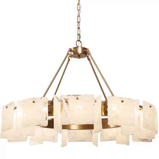 Светильник подвесной медный Avelto, металл, стекло, трос 30 см, 60*20 см, G9, 220 Вт