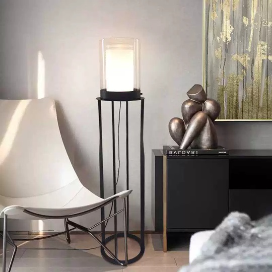 Торшер черный Velyon, 32*158 см, LED, кнопка, металл, 14 Вт