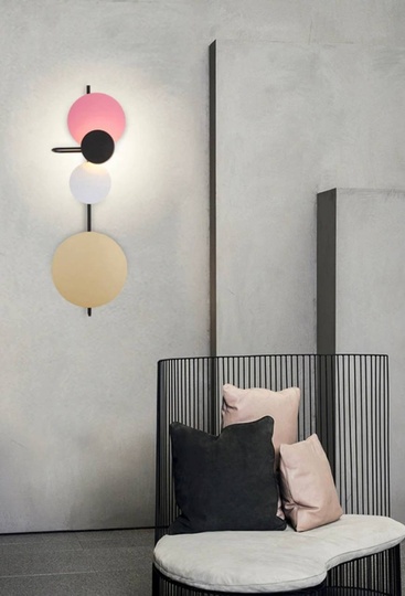 Настенный светильник, БРА HAKAN 36*98, розовый, металл, LED.