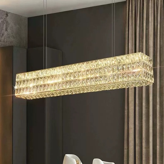 Люстра золотая Elypse, металл, кристалл, 125*17 см, подвесная, E14