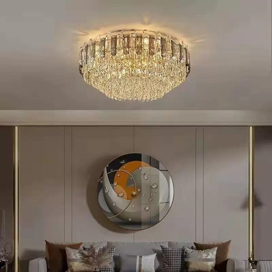 Потолочный светильник, медь, хрусталь, DIANA 60*33 металл, Е14.