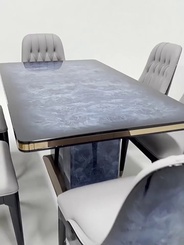 Обеденный комплект Avio, 150*90*76 см, голубой, дерево, 4 стула - стол обеденный в итальянском стиле