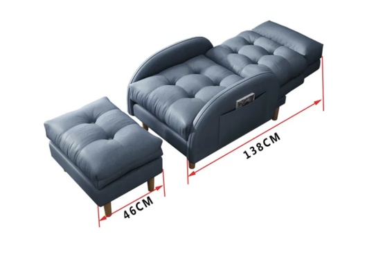 Мягкая мебель кресло - кровать 60*99*90 см, раскладной механизм, искусственная кожа