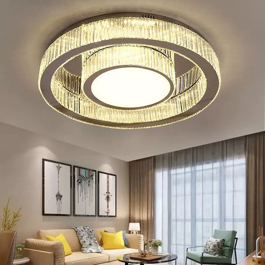 Потолочный светильник, золото, кристалл, JOSIE 96*14 металл, LED.