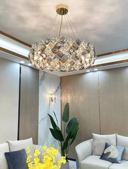 Люстра BANY 60*20 золото, стекло, металл, Е14.