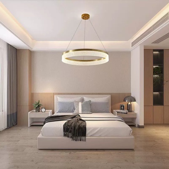 Люстра подвесная, медь, ПММА, ABDON 60*8, металл, LED