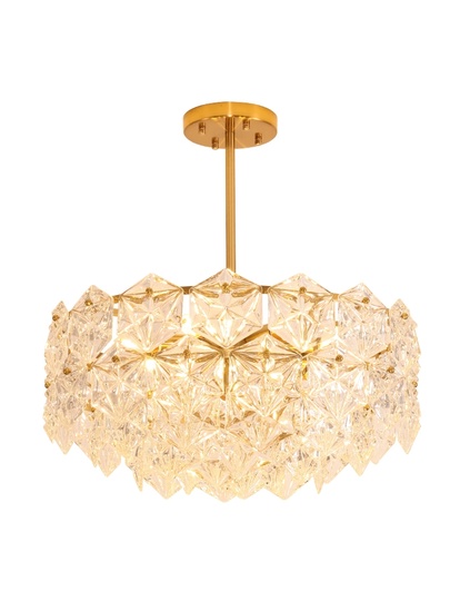 Люстра подвесная, медь, стекло, AZER 60*33, металл, Е14.