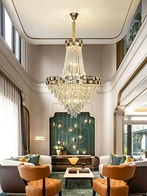 Люстра подвесная, золото, кристалл, TYLER 60*85 металл, E14.