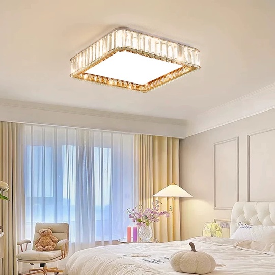 Потолочный светильник, хром, кристалл, ISABELLE 50*50 металл, LED.