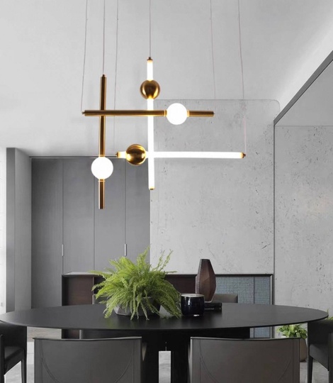 Люстра золотая Elyxi, металл, 120*60 см, светодиодная, LED