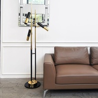 Торшер с направляющими плафонами черный, золото Tadle 30*175, LED, E14, металл