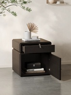 Тумбочка прикроватная с крутящимся ящиком, дымчатый цвет, 2 ящ., 50х50х46 см.