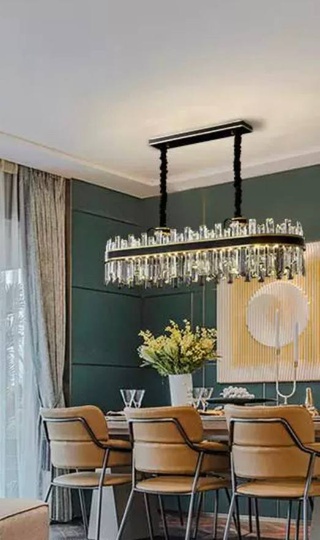 Люстра подвесная BIRGUN 100*23 золото, черный, кристалл, металл, E14.