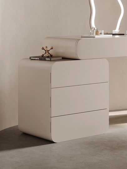 Туалетный стол кремовый Lotaringa в итальянском стиле, 100*74*40 см, массив дерева, 5 ящик