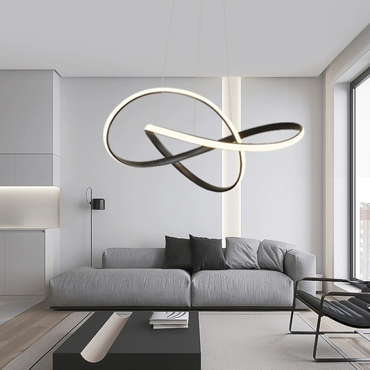 Люстра подвесная, черный, ПММА, JOSEPH BLACK 70*120, металл, LED