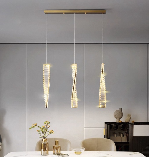 Люстра подвесная, бронза, хрусталь, LIAM 80*50 металл, LED