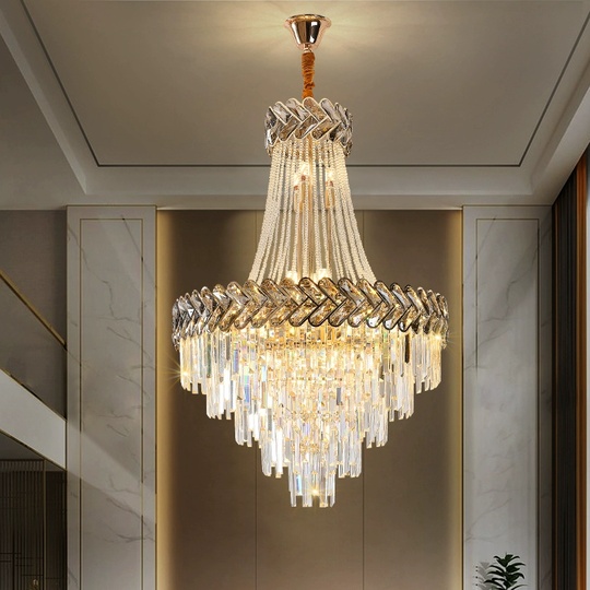 Люстра подвесная, золото, хрусталь, BUTTER 150*220 металл, E14.