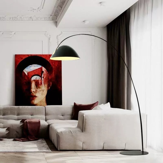 Торшер черный Aelizor, 143*40*180 см, LED, Е27, металл, 10 Вт