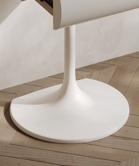 Туалетный стол сливочный 80*77*45,8 см, массив дерева, 1 ящик, с пуфом и зеркалом