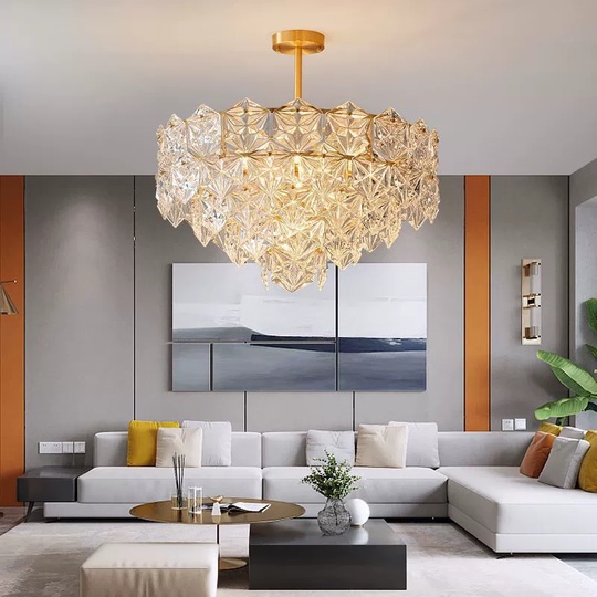 Люстра подвесная, медь, стекло, AZER 50*33, металл, Е14.