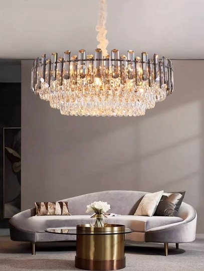 Люстра подвесная ALEV 40*26 золото, кристалл, металл, E14.