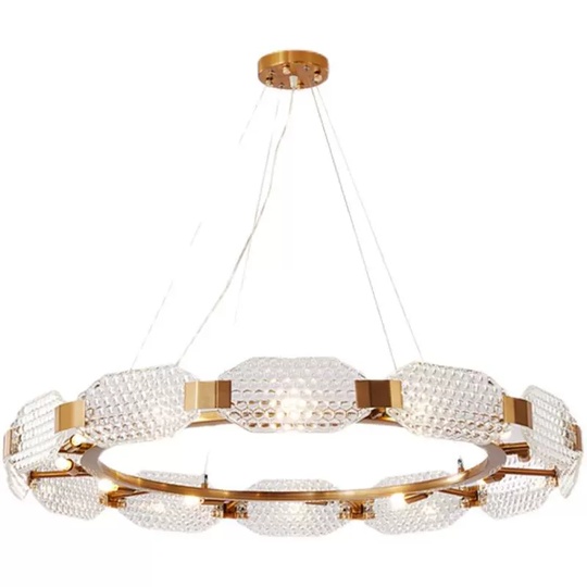 Светильник подвесной бронза Airquix, металл, стекло, трос 100 см, 94*15 см, G9