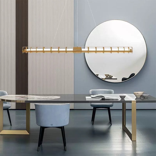 Светильник подвесной, золотой, Aeliora, металл, 120*10 см, светодиодная, LED