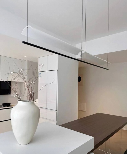 Люстра черная, белая Avelor, металл, 300*13 см, светодиодная, LED