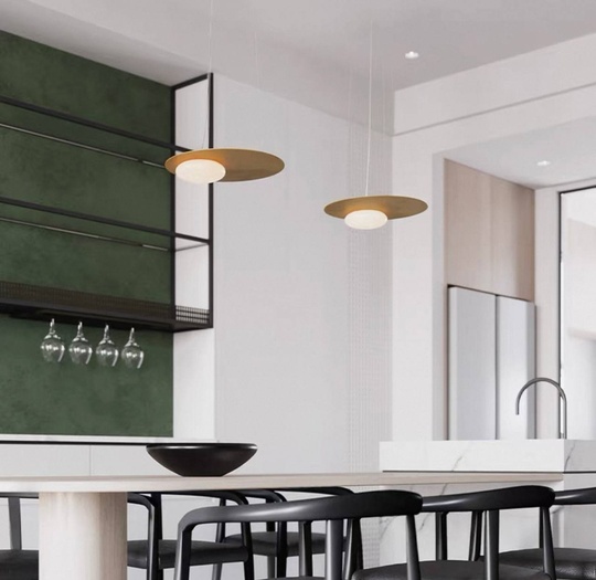 Люстра золотая Avexo, металл, стекло 48*1.5 см, светодиодная, LED