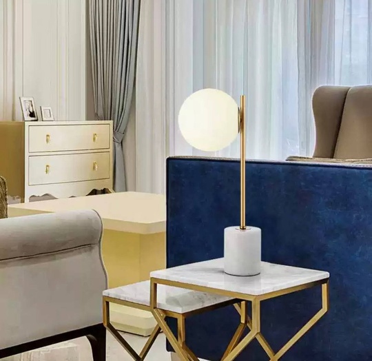 Настольная лампа NINA 15*543 античная бронза, мрамор, железо