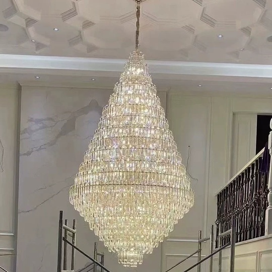 Люстра подвесная, золото, кристалл, QANTAS  100*138 металл, E14.